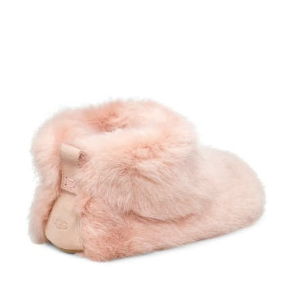 NEW UGG pink fur & leather slipper